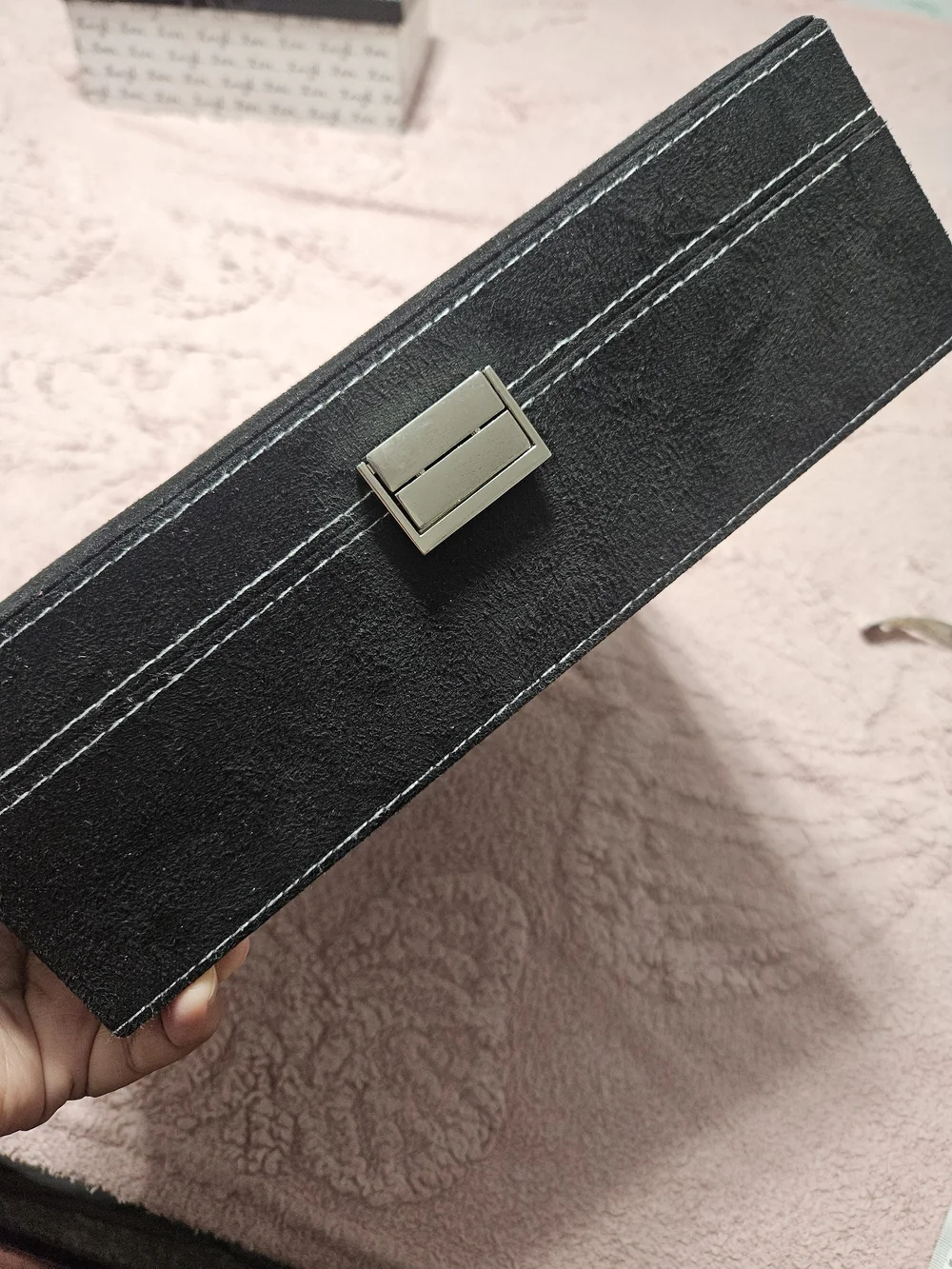 Black Preloved Jewelry Box with Silver Lock